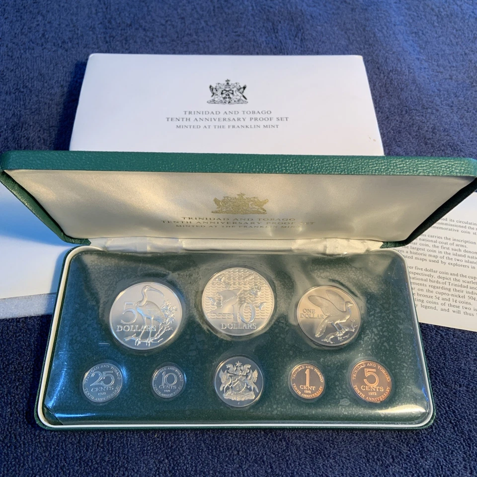 1972 Trinidad & Tobago 8-Coin Proof Set. 10th Anniversary - 1 Cent – 10 Dollars. - Image 2 of 4