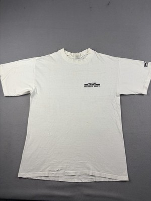 Vintage Bugle Boy T Shirt Adult Size Large White Distressed Rowing Team USA 80s