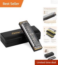 C Key Major Blues Harmonica - Perfect for Kids Beginners, Includes Case