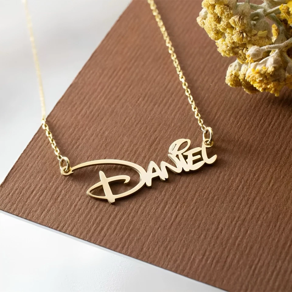 Custom Name Necklace Gold – Personalisierte Namenskette, Script, 40–45 cm - Bild 3 von 4