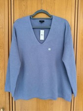 Ann Taylor Factory V-Neck Oversized Sweater Dusty Blue Size L NWT