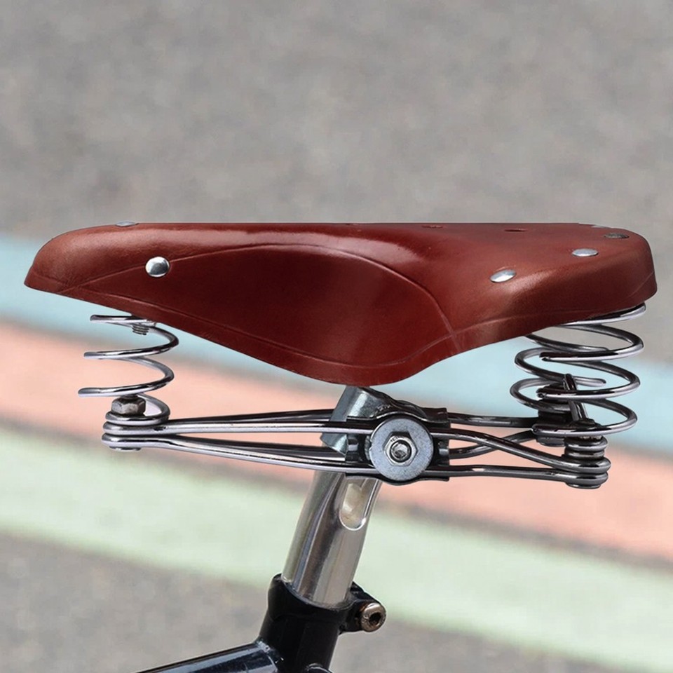 Retro Vintage Leather Sprung Bicycle Saddle / seat Classic Vintage