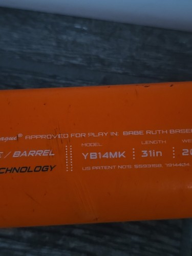 Easton Orange MAKO YB14MK Mazza da baseball 31" 20 oz Drop -11 USSSA 2 1/4 canna - Foto 12 di 21