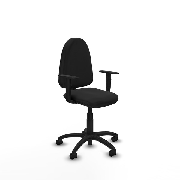 Silla de Oficina Aýna CP similpiel negro brazos 1D base poliamida ruedas nailon 