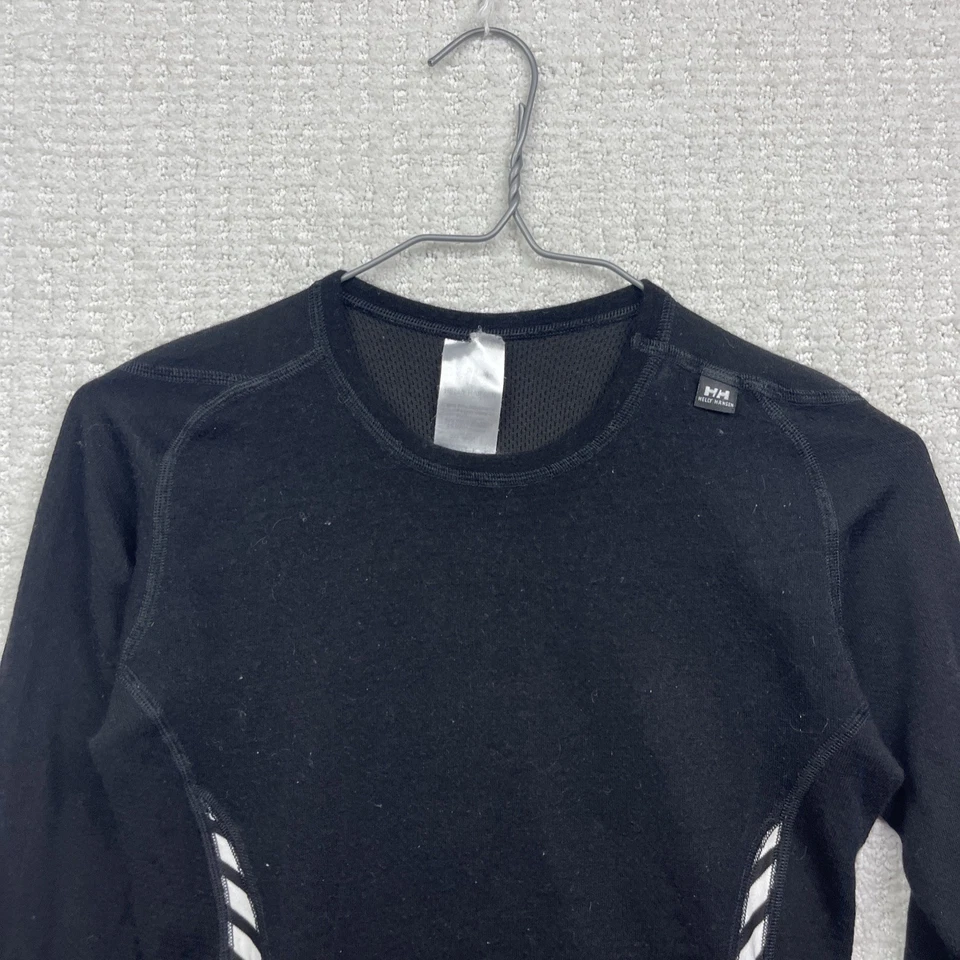 Helly Hansen Top Wool Blend Crew neck Base Layer Black Wom Sz M Ski Hike Outdoor - Image 2 of 4