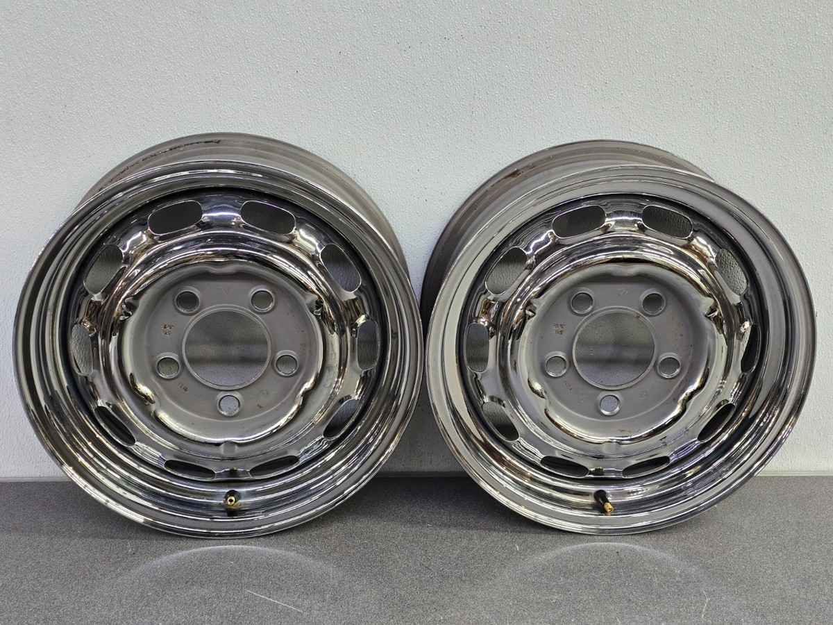VERY NICE PAIR GENUINE KPZ PORSCHE 911 912 914-6 5 1/2JX15 CHROME