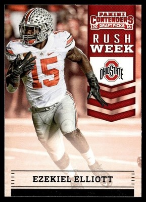 2016 Panini Contenders Draft Picks Rush Week Ezekiel Elliott Ohio State Buckeyes