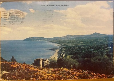 Irish Postcard KILLINEY BAY Castle Bray Vale Shanganagh Ireland Dollard 109 1960