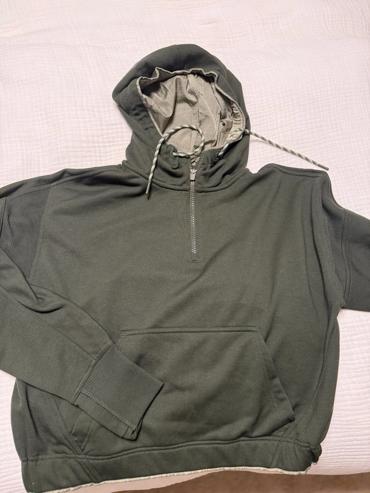 Athleta Ascend Warm Up Hoodie Sweatshirt Tuscan Olive Green Women's XS