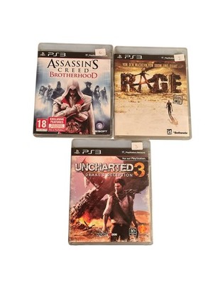 PS3 Spiele-Paket: Assassin's Creed, Uncharted 3 & RAGE   Top Action-Titel!