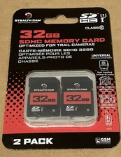 Stealth Cam 32GB SD Card 2 Pack High Speed Data Transfer for Trail Cameras