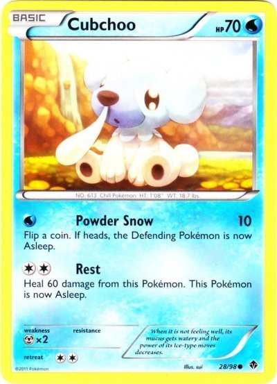 Cubchoo - 28/98 - Common (Mp) Emerging Powers - Water Pokémon