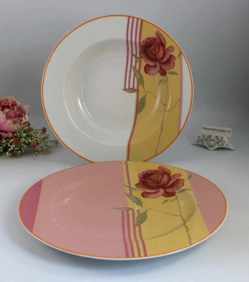 CreaTable Porzellan - Speiseservice 12 tlg. Speiseteller + Suppenteller Rosen - Bild 4 von 4