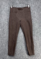 Spanx Brown Faux Suede High Rise Leggings Women s LP Equestrian Minimalist Chic