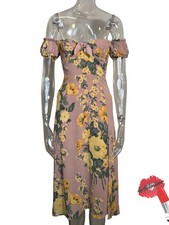 Reformation Kenzi Dress Women 4 Pink Floral Midi Whimsical Kentucky Derby