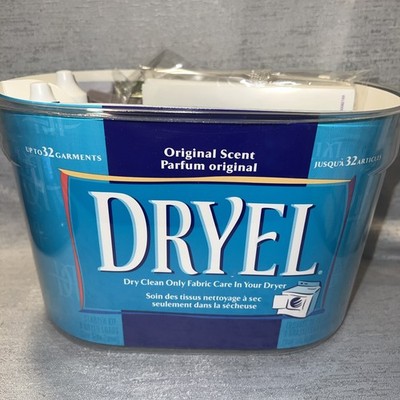 Dryel At-Home Dry Clean Only Fabric Care Starter Kit 8 Loads Vintage 1997 w Bag