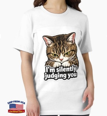 I m Silently Judging You   Grumpy Cat Meme Sticker T-Shirt