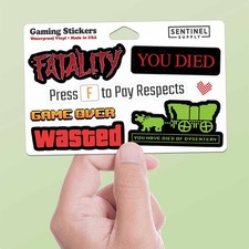 Video Game Sticker Sheet - Set of 7 Mini Funny Gaming Decals