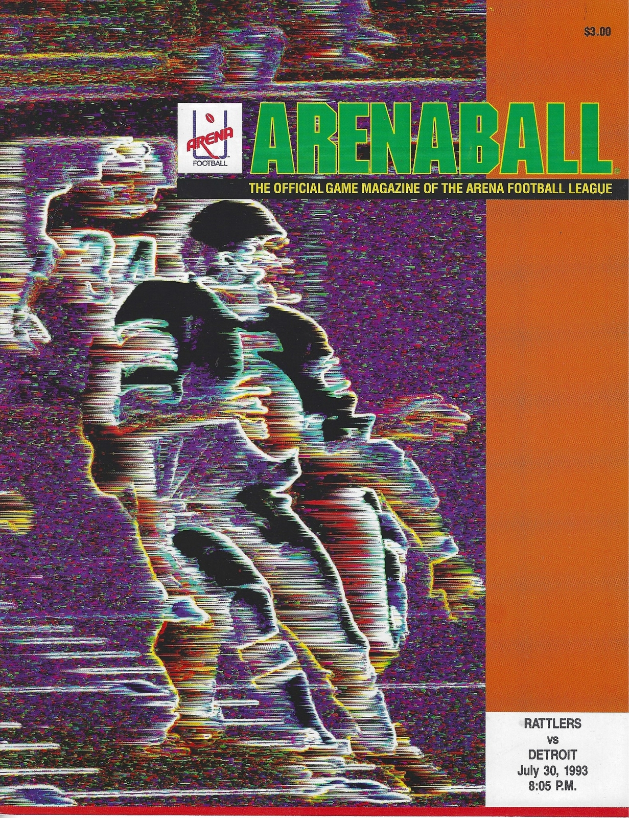 1993 Detroit Drive vs. Arizona Rattlers Arena Football League Program 