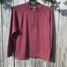 Tommy Bahama Reversible Sweater Pullover 1/4 Zip Maroon Red Brown Men's Size L