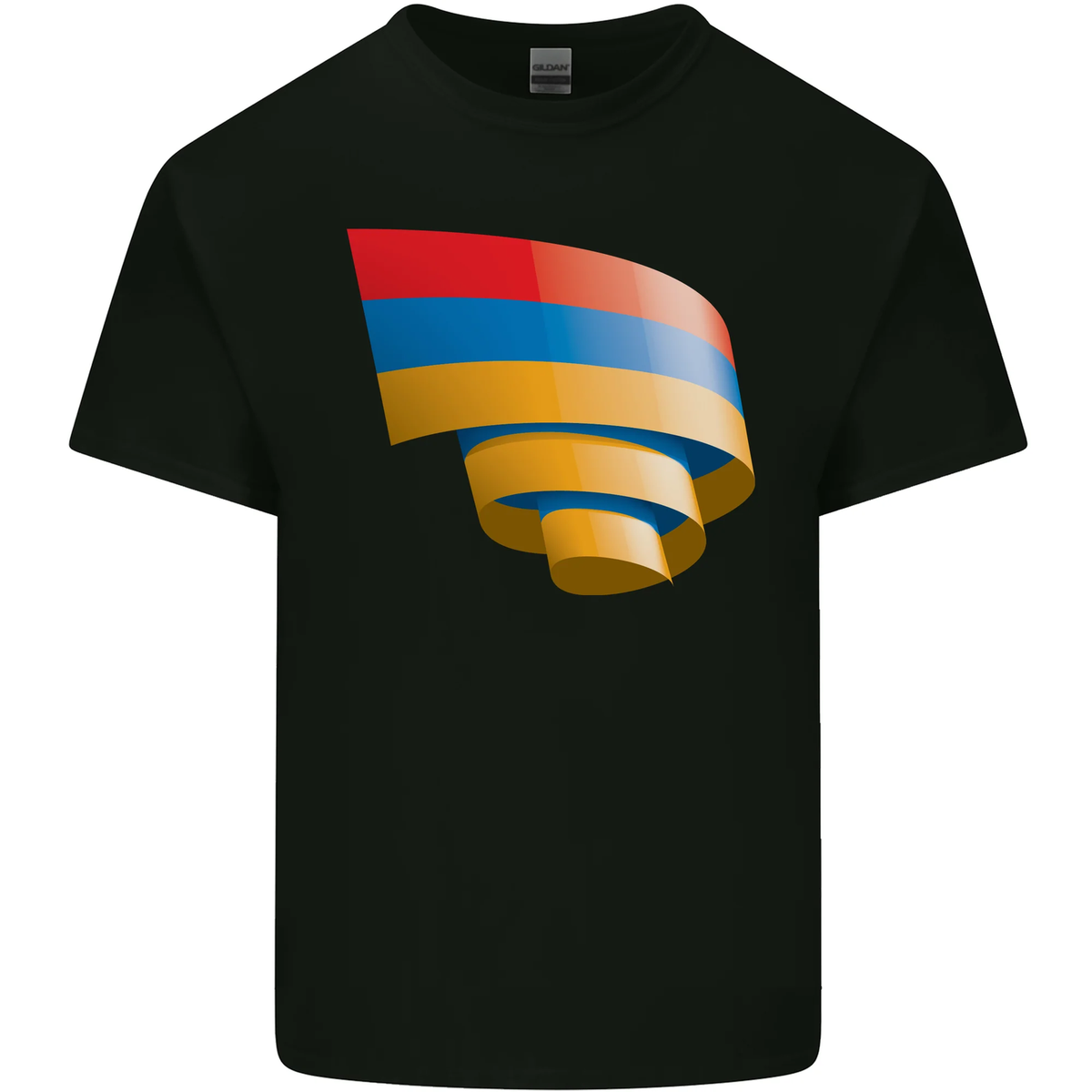 Curled Armenia Flag Armenian Day Football Mens Cotton T-Shirt Tee