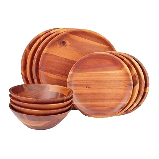 Juegos de Servicio de Cena marrón de madera