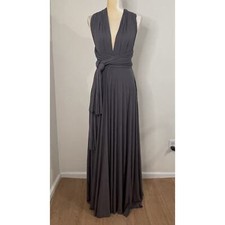 NWT Lulus Size M Tricks of the Trade Versatile Maxi Dress Dark Gray Formal