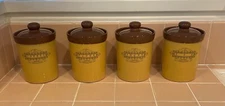 Canister Set Of4 Italy Terracotta Rich Earth Tones Well Made. 4.5” never used.