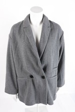 Zara Womens Blazer Jacket Double Breasted XS Light Gray Oversized 1255/205 NWT