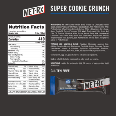 Big 100 Protein Bar, Meal Replacement Bar, 32G Protein, Super Cookie Crunch, ...