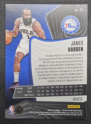 2023-24 Panini Revolution James Harden Galactic Case Hit SSP #21