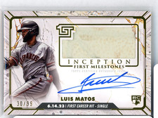 2024 Topps Inception LUIS MATOS First Milestones Game Used Base Auto RC #d/99