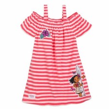 NEW DISNEY STORE GIRLS MOANA PRINCESS PINK / WHITE SWIM COVER UP SIZE 4