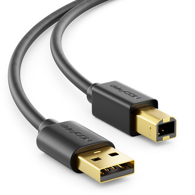deleyCON 3m USB 2.0 Datenkabel / Druckerkabel - USB A-Stecker zu USB B-Stecker