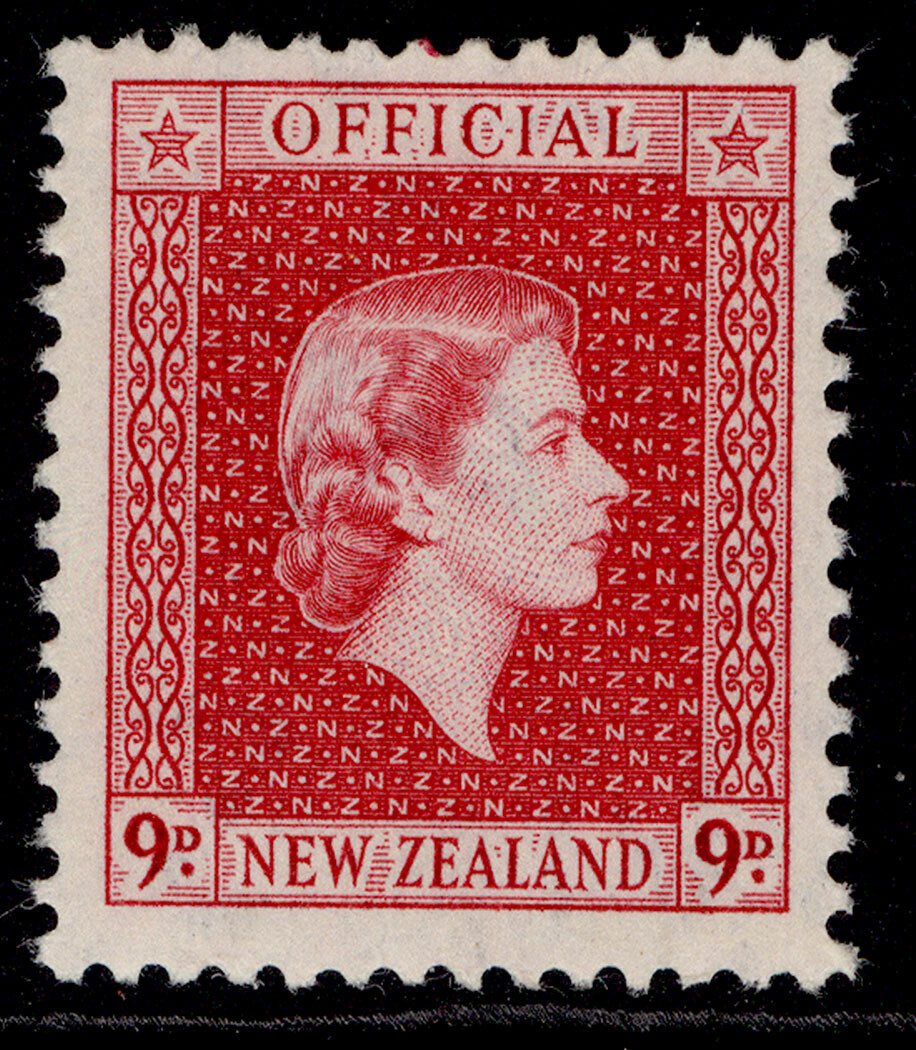 NEW ZEALAND QEII SG O165, 9d carmine, M UK