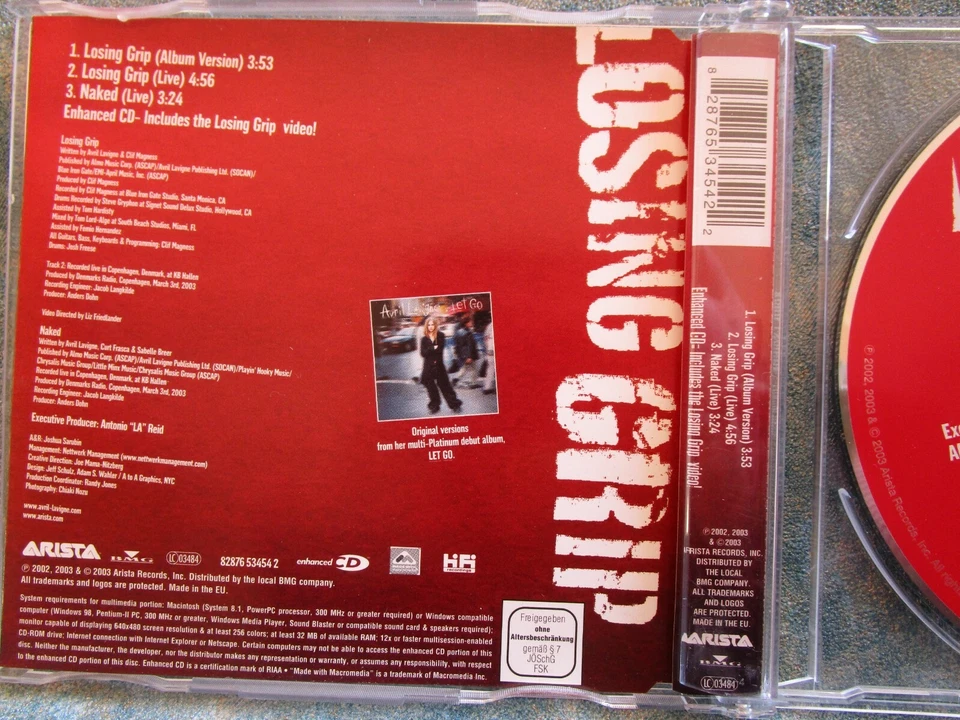 Avril Lavigne – Losing Grip Arista, BMG  82876 53454 2,  CD Maxi-Single - Изображение 3 из 3