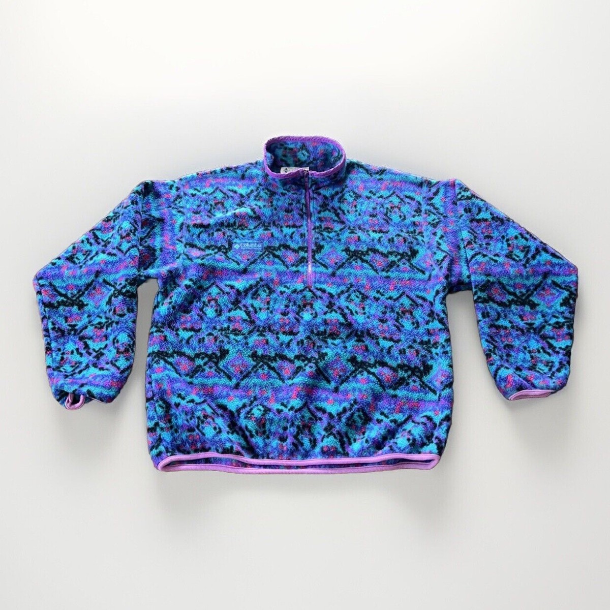 Vintage Columbia Aztec Ladies Half Zip Pullover Size Medium Made