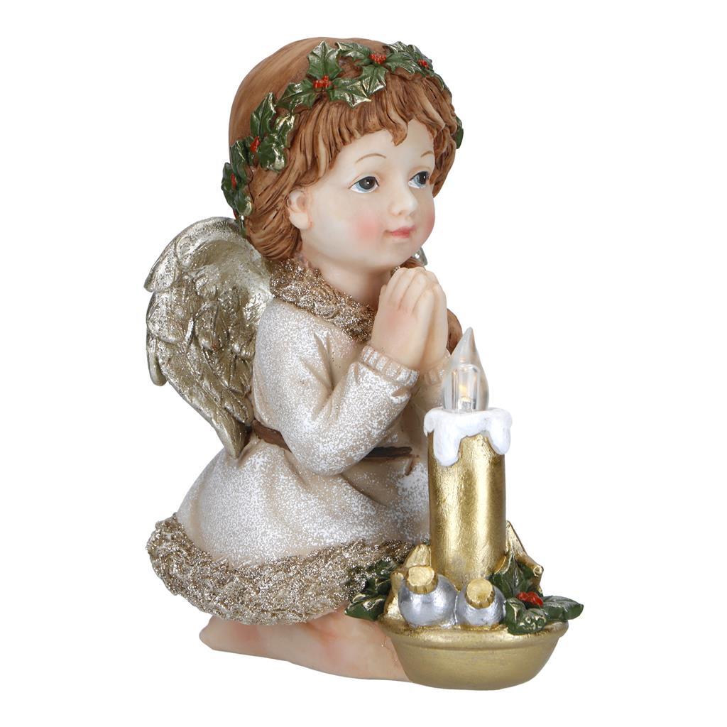 TIMSTOR Angelo Putto Che Prega con Candela con LED Decorazione Natalizia 18,5cm