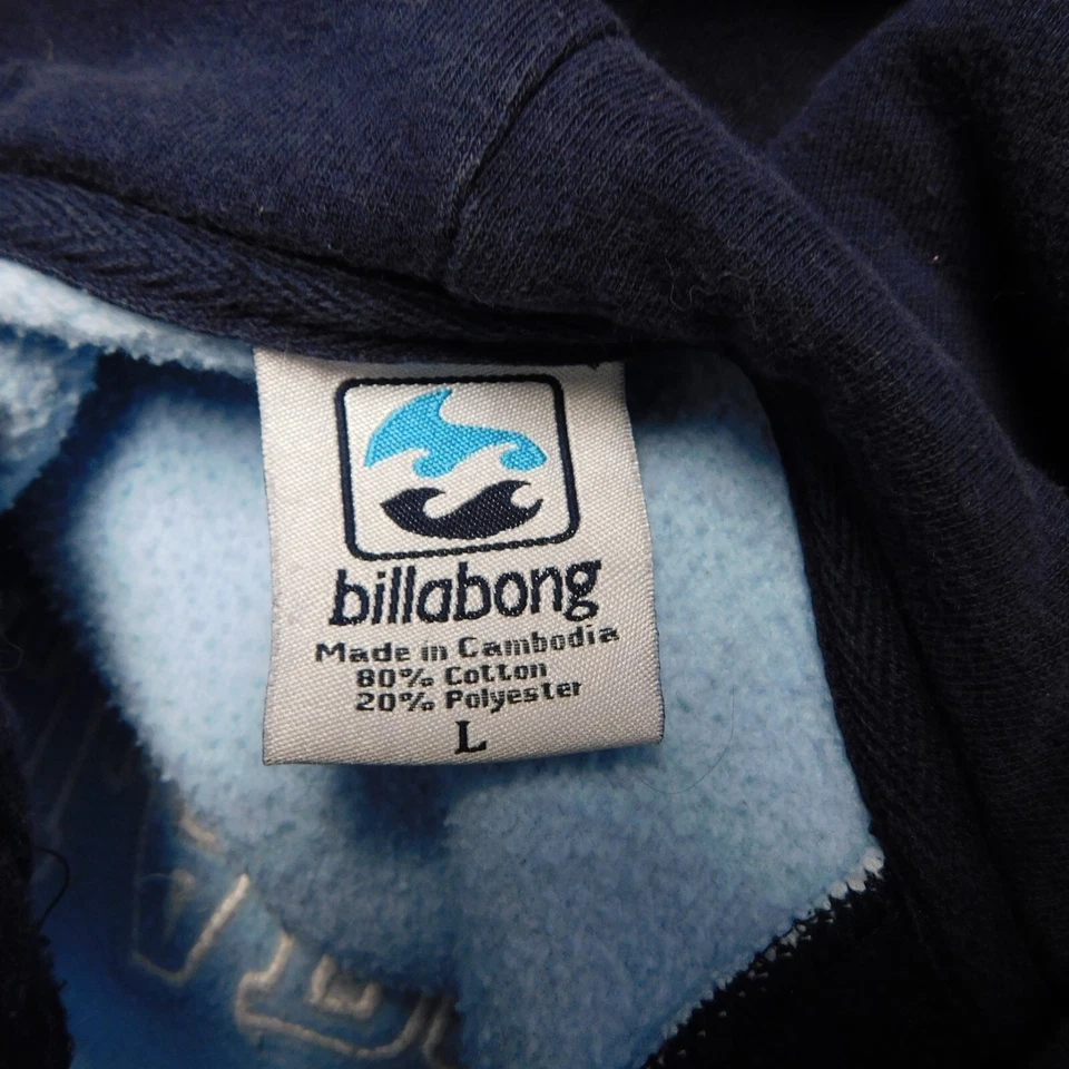 Vintage Billabong Hoodie Sweatshirt - Blue, Juniors Large #1196 - Image 4 of 4