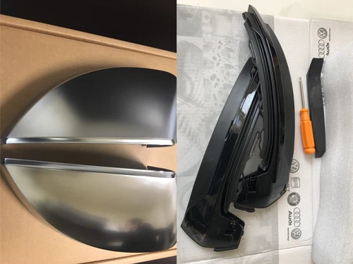 Audi A3 S3 RS3 8V 2013-2018 Matt Chrome wing mirror Covers & Dynamic Indicators