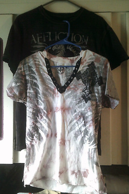 AFFLICTION Women's Tee Shirt (Lot of 2) T-Shirts Sz M