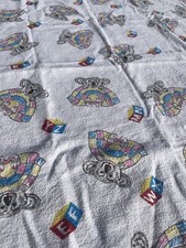 Vintage Baby Blanket Infant Swaddle Wrap 34" x 39" Koala Bear Blocks Lovey Igloo