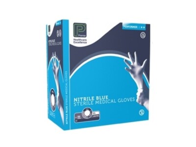 STERILE HANDSCHUHE BLAU NITRIL UNTERSUCHUNG PREMIER HEALTHCARE PERFORMER TOP QUALITÄT