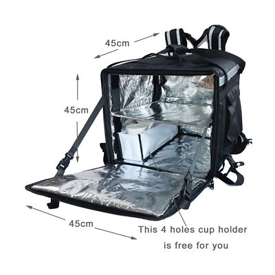PK-92Z: Big Insulated Pizza Delivery Bag with Cup Holder, 16