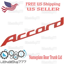 Rear Nameplate ACCORD  Red Badge Sport Emblem for Trunk Lid Honda Accord