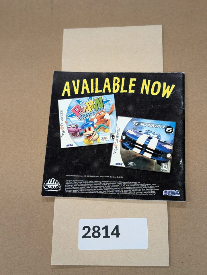 Test Drive V-Rally - Sega Dreamcast - Manual Only **NO GAME! - Image 2 of 2