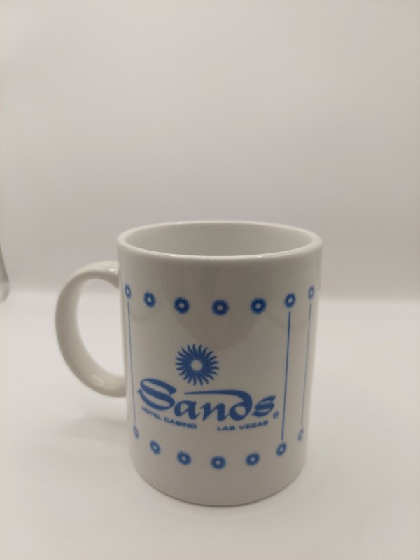 Sands Las Vegas Hotel Casino Coffee Cup Mug Souvenir Rare Vintage Gambling Blue