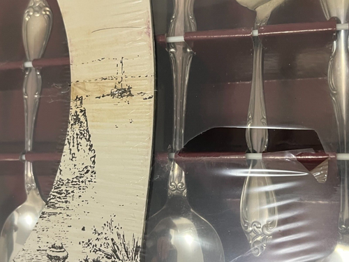 Antyk Wm. A. Rogers 1949 Old South ll / 54-częściowy posrebrzany zestaw (ZAPIECZĘTOWANY) - Zdjęcie 13 z 24