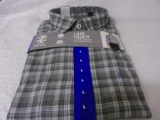 Mens IZOD LUXE TOUCH Plaid Long Sleeve Button Down Shirt Size Large!