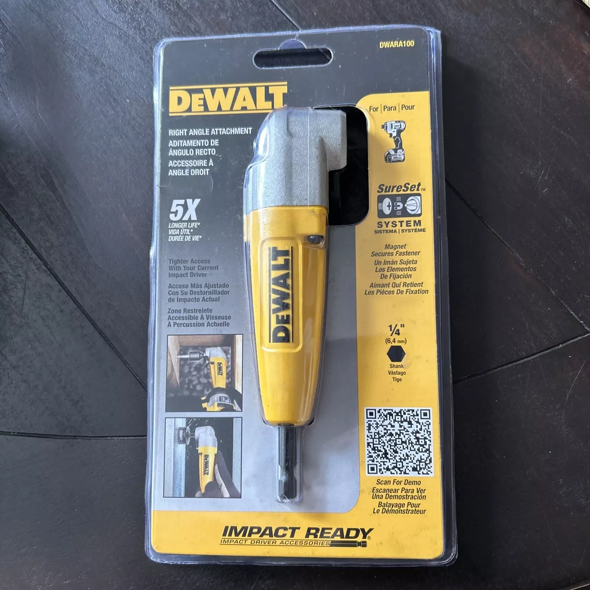 DEWALT Right Angle Drill Adapter Attachment DWARA100 90 Degree